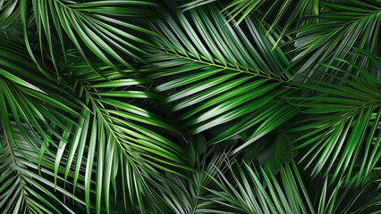 Banner made of intertwined palm leaves, idea for background for Palm Sunday and Easter - obrazy, fototapety, plakaty