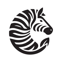 Zebra logo. Isolated zebra on white background