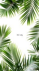 Naklejka premium Vertical banner for Palm Sunday with text in the middle, idea for wallpaper