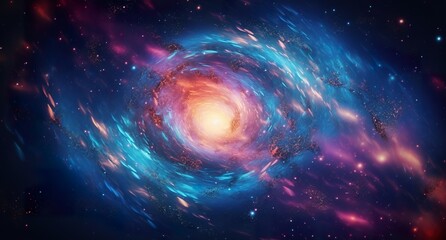 colorful spiral galaxy in open space wallpaper, gorgeous galactic background with stars in outer cosmos, astronomy concept