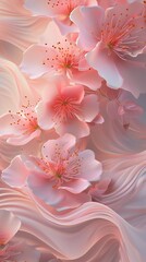Detailed visual of Cherry blossom leaves with wavy patterns, embodying the gentle elegance of these delicate petals.