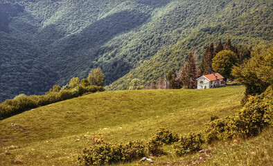 A house in the mountains of the Intelvi valley.