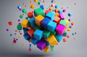 abstract colorful background with cubes