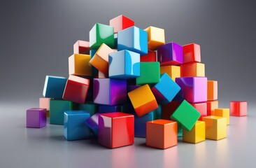 Obraz premium blocks on black background