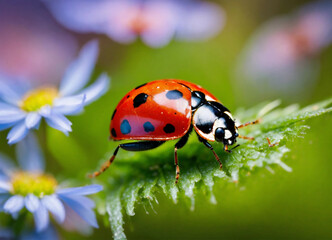 Fototapeta premium ladybird on a leaf