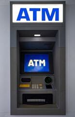 Built-in ATM machine on the street.