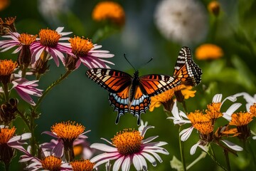 monarch butterfly on flower Generated with AI.
