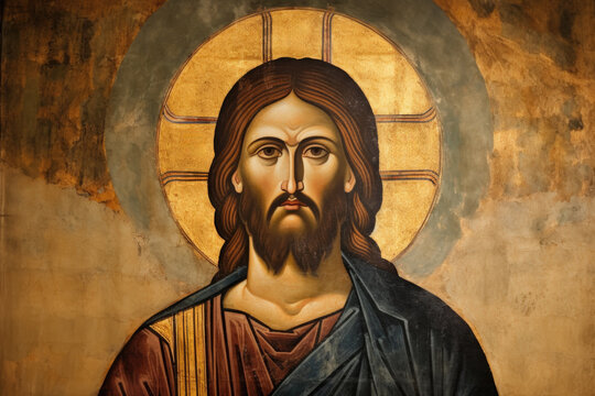 Sacred Icon of Jesus Christ. Timeless Spiritual Artwork.