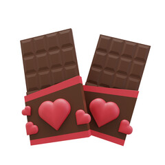 3d valentine chocolate illustration