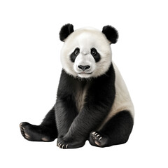 Naklejka premium Giant panda bear isolated on transparent and white background. Generative AI