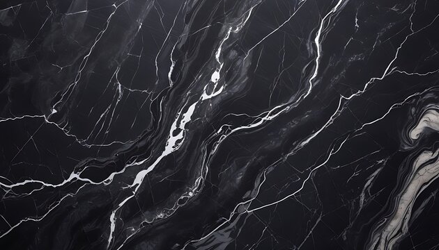 Black marble block texture, white wavy pattern 