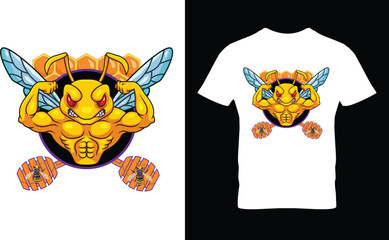 Bee t-shirt design .Colorful and fashionable t-shirt design for men and women.