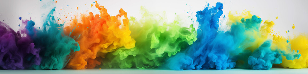 background with a rainbow of colored powder,
