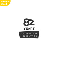 Creative 82 Year Anniversary Celebration Logo Design