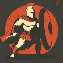 Stylized Gladiator with Shield and Sword