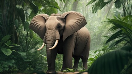 elephant in the zoo - obrazy, fototapety, plakaty