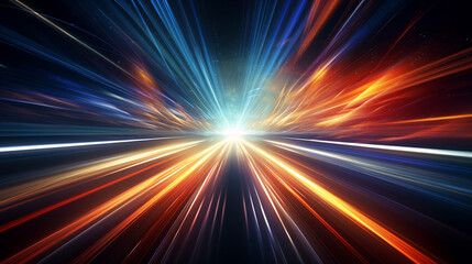 Fototapeta na wymiar light rays, colorful, on the road, speed, high , Generate AI