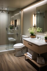 Hotel bathroom with modern design