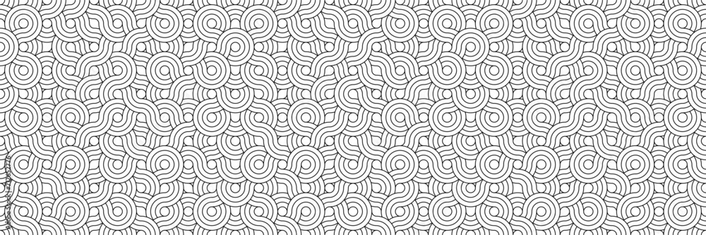 Poster horizontal black line oriental pattern for background.
