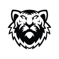 tiger mascot logo line art design illustration