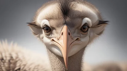 Zelfklevend Fotobehang ostrich head close up © Balqees