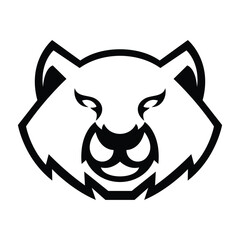 bear mascot logo line art design illustration