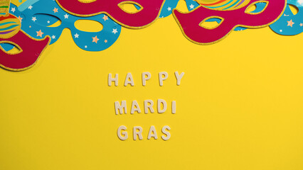 Colorful background with masks for mardi gras