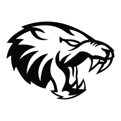 tiger mascot logo line art design illustration