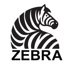 Zebra logo. Isolated zebra on white background