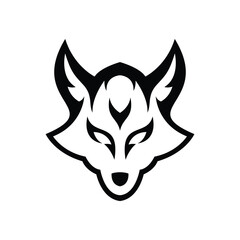 wolf mascot logo line art design illustration