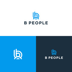 Letter b with Coach People logo vector design illustration template