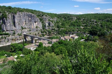 Ancient village of Balazuc in Ardeche in the South East of France, in Europe