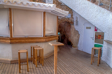 Xoroi caves by the sea, leisure place in Menorca.