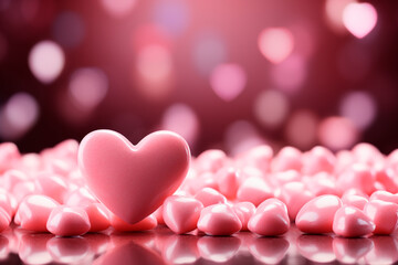 Fototapeta premium Beautiful background with hearts and sweets for Valentine's Day. Generative AI.