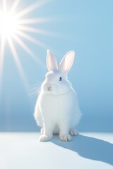 white rabbit standing