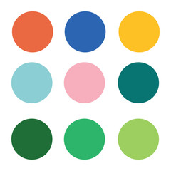 Set of 9 a retro-style color palette for use in illustrations. dart icon white background.  EPS file 1.