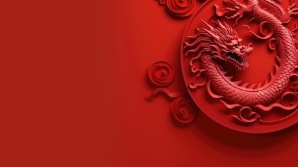 Celebrate Chinese New Year 2024 with a greeting card featuring a majestic golden dragon.