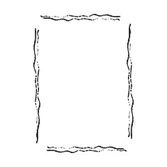 Grunge frame border shape icon, vertical rectangle decorative doodle element for design in vector illustration