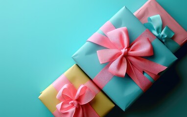 Colorful gift package with ribbon, concept for Mothers day