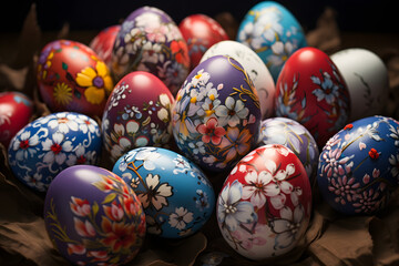 Fototapeta na wymiar Hand drawn easter eggs, easter, easter egg, egg