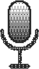 Microphone icon in bitmap style. Broadcasting mic PNG