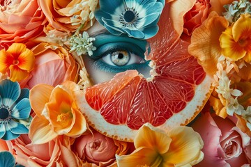 Floral and Citrus Creative Makeup Art