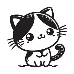 cat with heart vector design