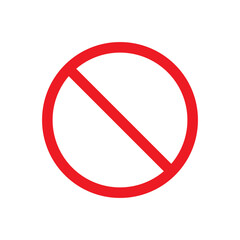 Vector black line icon prohibitory red sign in the form of a circle isolated on white background