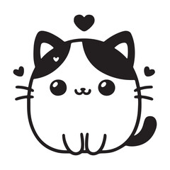 cat with heart vector design