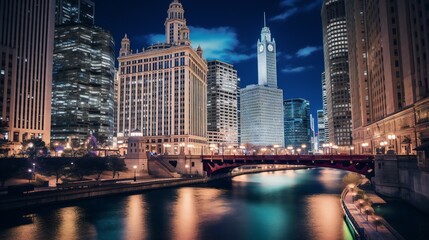 The Wrigley Building and Chicago River