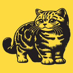 cat with heart vector design