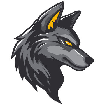 Esport vector logo wolf, wolf icon, wolf head, sticker