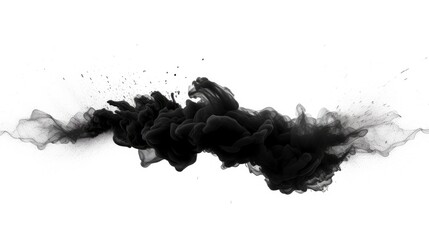 Abstract black powder splash background, paint brush - obrazy, fototapety, plakaty