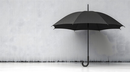 Umbrella Against a Textured White Wall